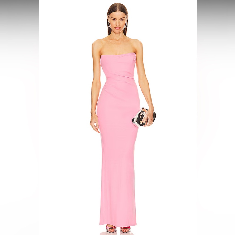 Michael Costello X Revolve Strapless Pink Evening Gown